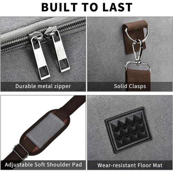 Expandable Duffle Bag for Men, Grey - Picture 5 of 6